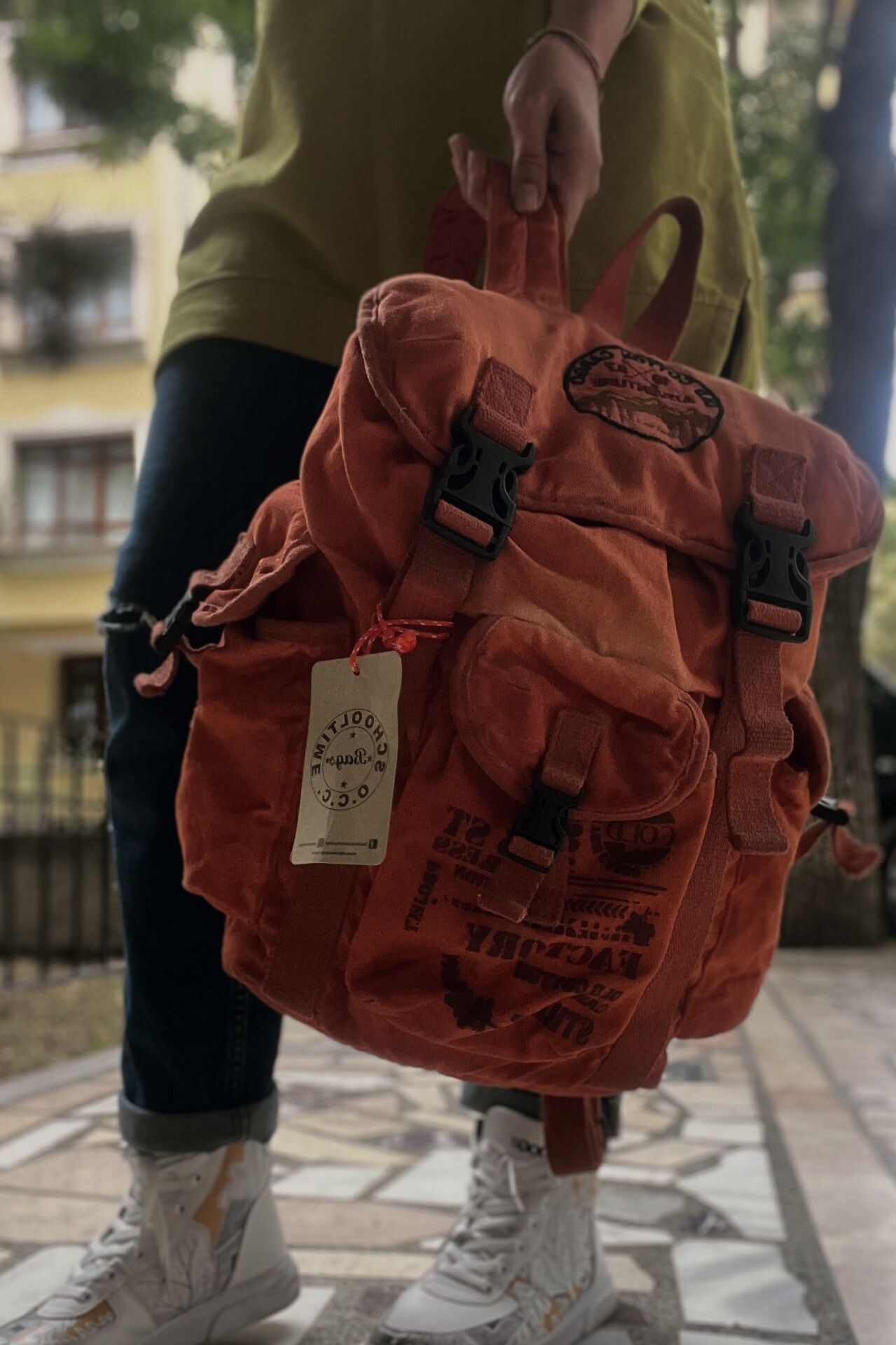 Old Cotton Ahtapot Çanta-Turuncu