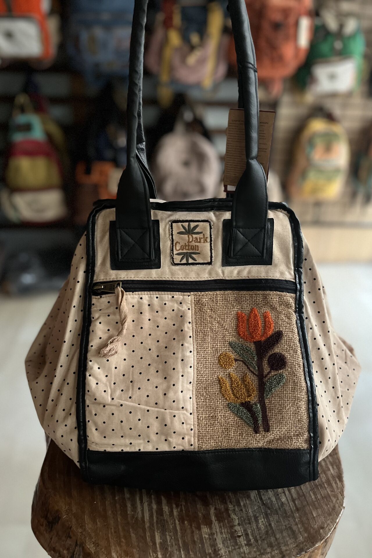 Dark Cotton Şangay-Puantiyeli Lale