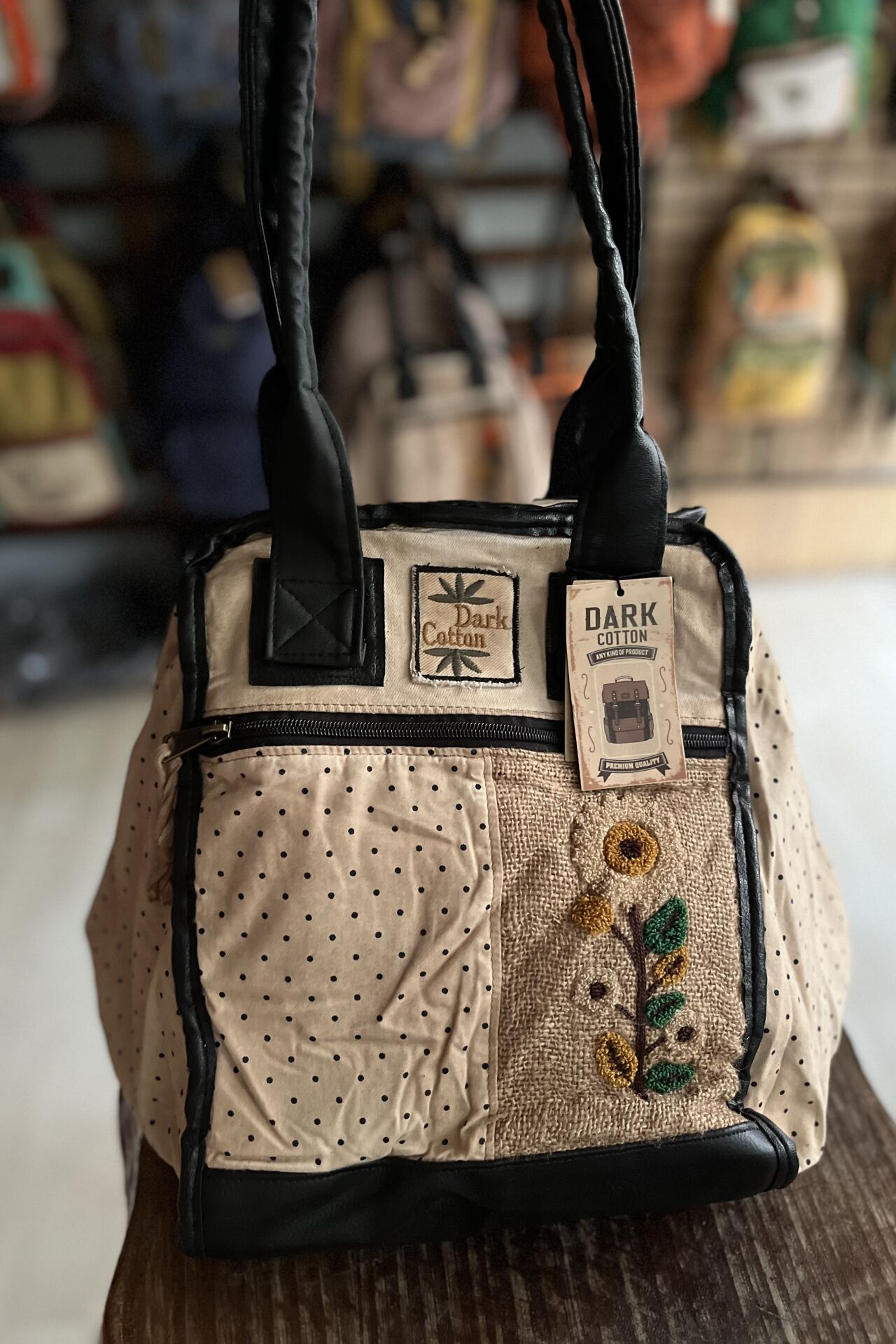 Dark Cotton Şangay-Puantiyeli Papatya